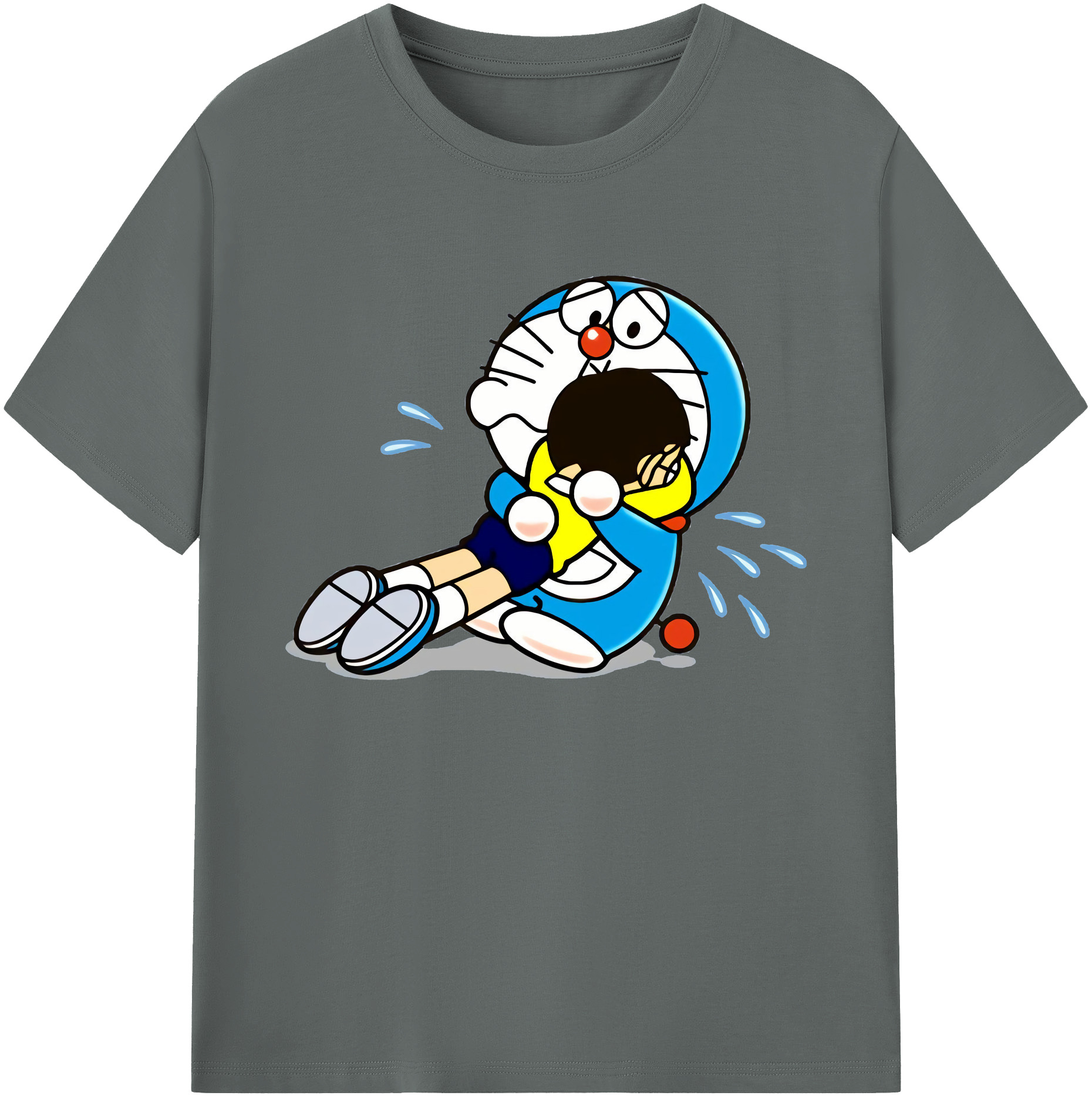 （画像用） ドラえもん Doraemon 綿100％ メンズ半袖Tシャツ｜肌触りやわらか＆通気性